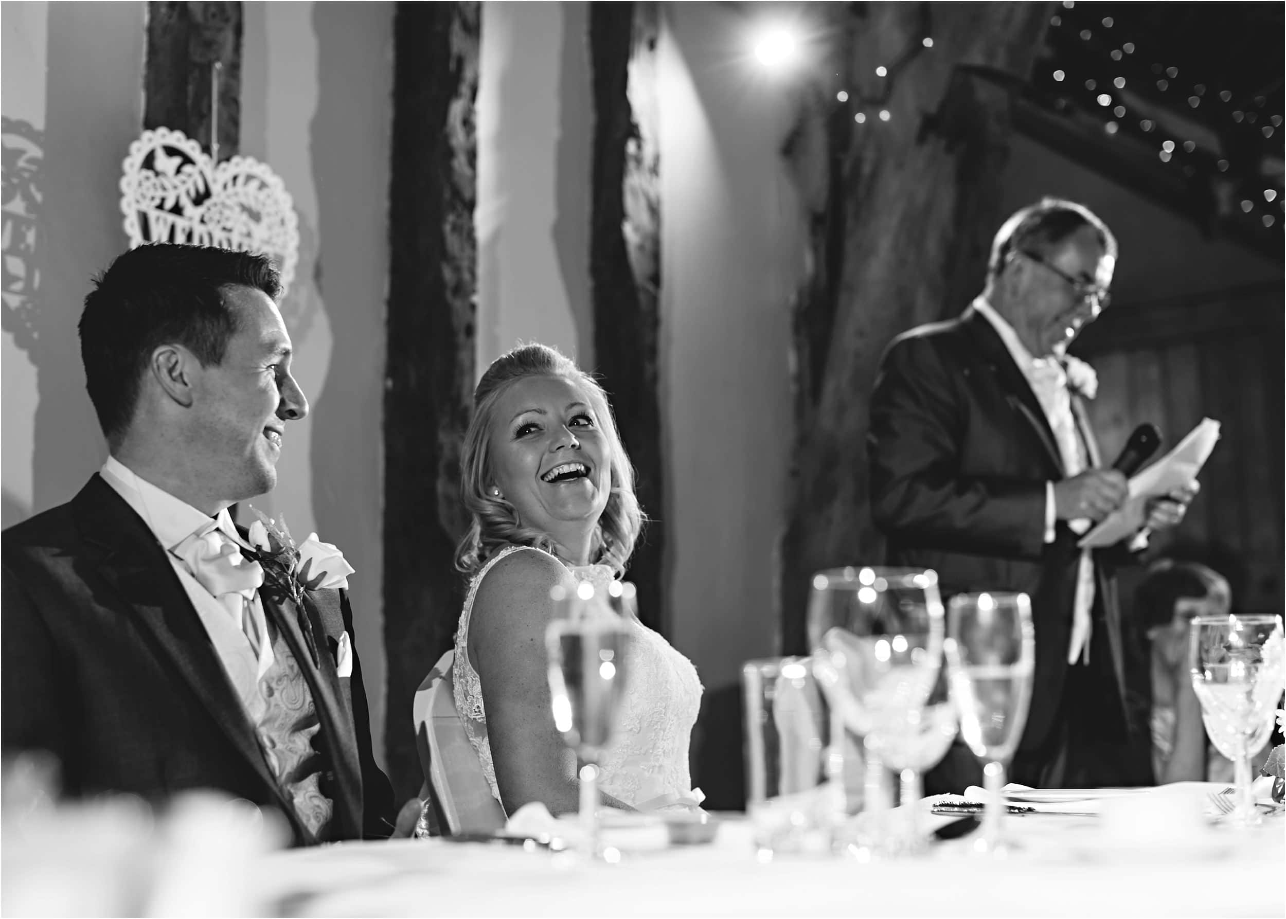 laughing during the father of the brides speech 