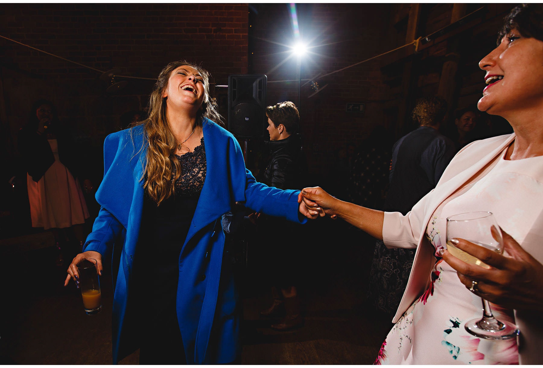 wedding guests dancing