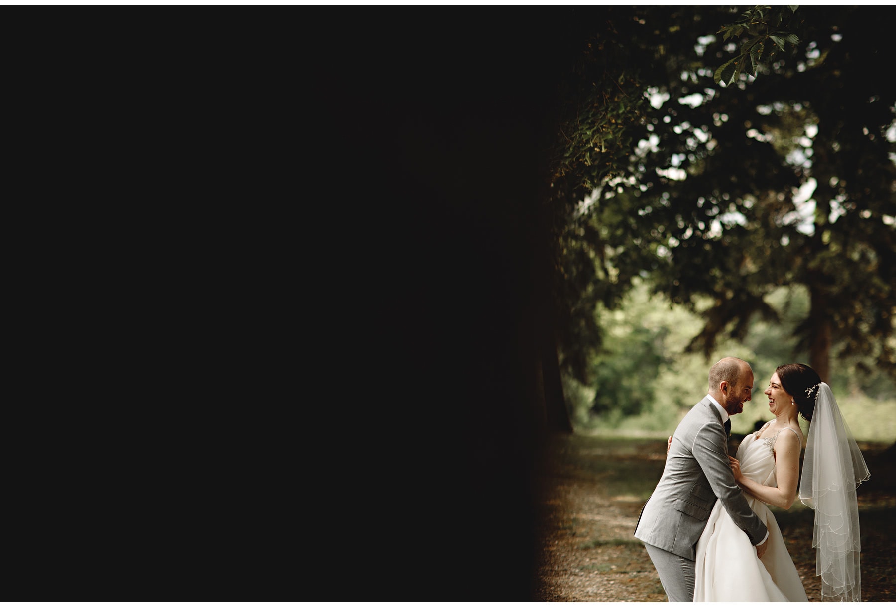 the bride & groom in the ground of Château Cazenac